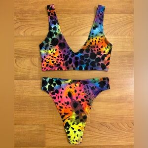 Lime Blonde Tank Bra & High Rise Bottoms Festival Set